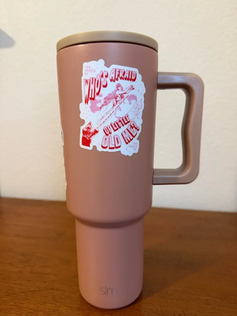 40 oz Insulated Travel Tumbler with Handle ft Taylor Swift inspired stickers